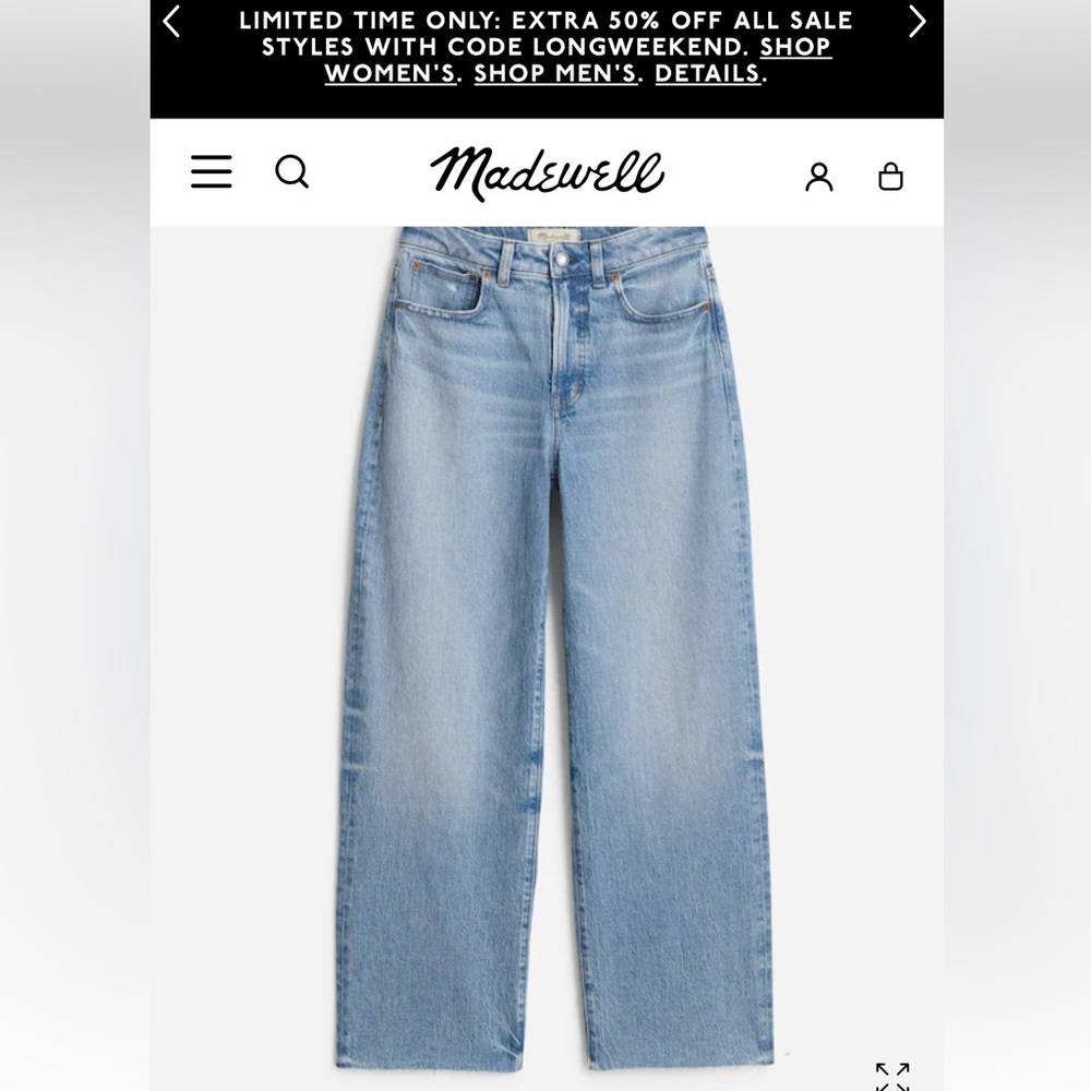 Madewell Denim Wide-Leg Jeans in Light Blue